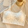 Cotton Sports Bra for Junior High & High School Girls - Seamless, Fixed Cup, Shockproof & Breathable