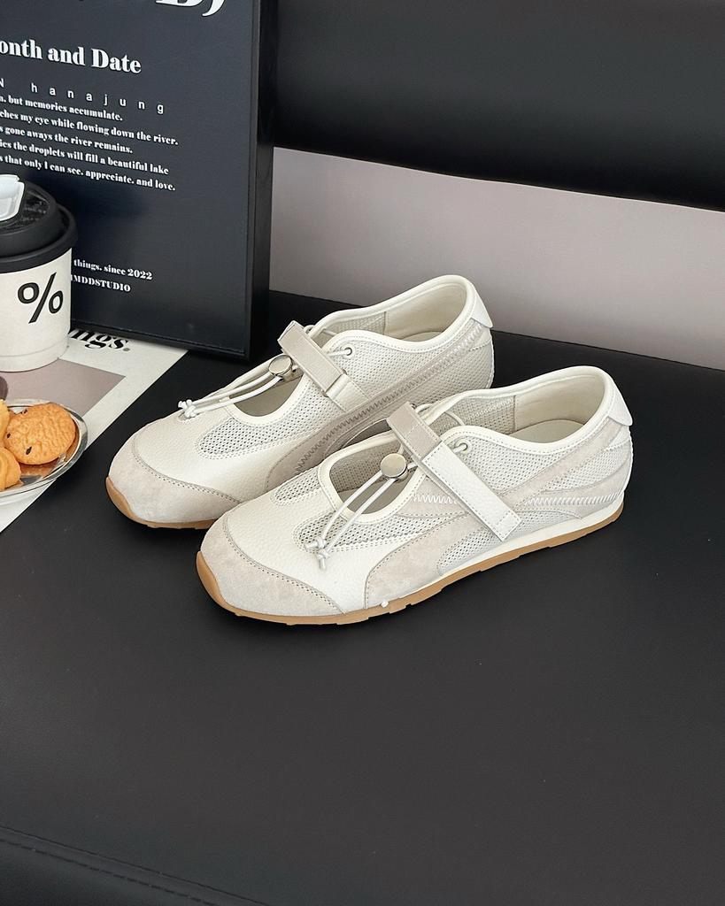 [Luo Fansen] Retro Red Mary Jane Shoes Women's 2025 New Thin Low Casual Sports Ballet Shoes Single Shoes