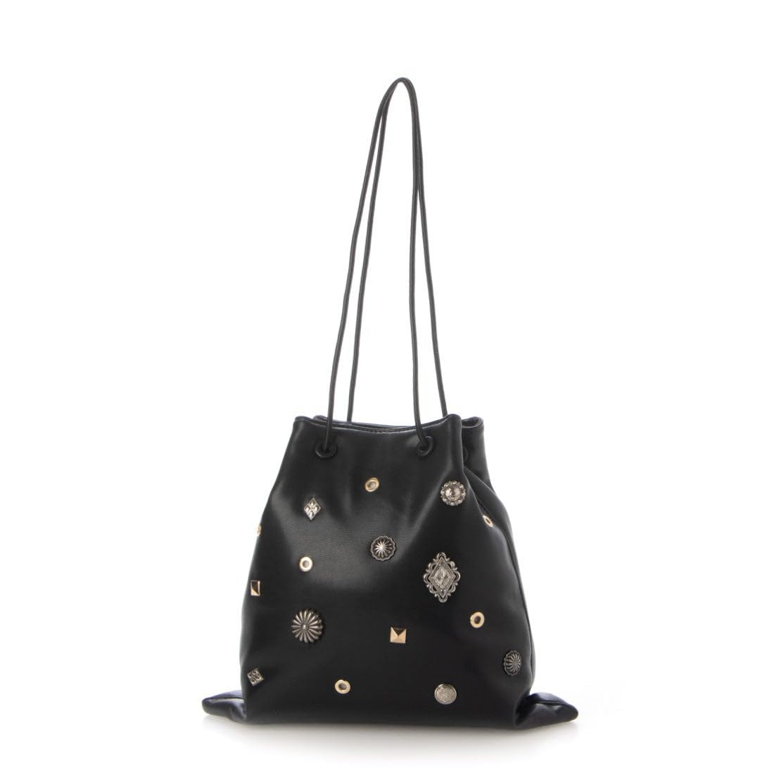 Сумка на плечо из фактурной эко-кожи с шипами