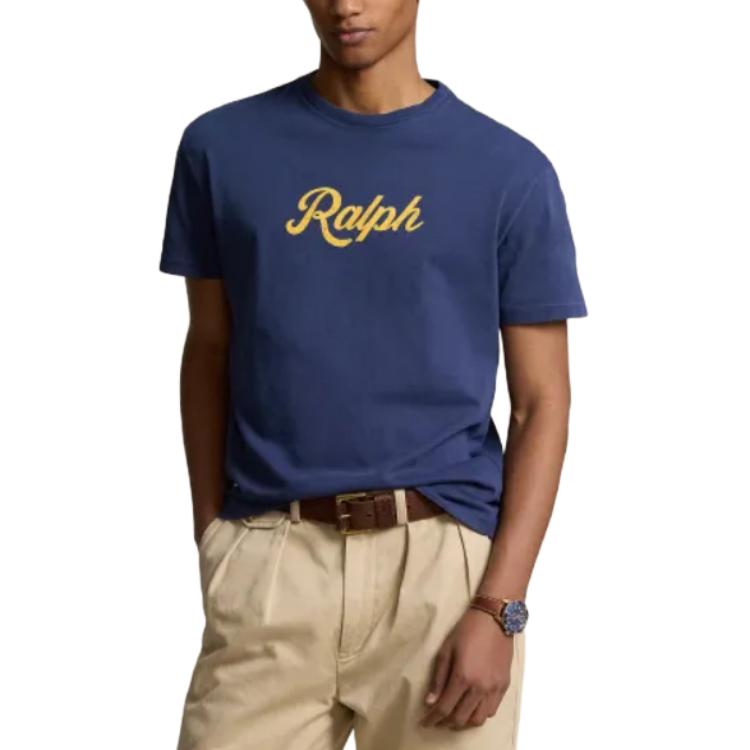 Polo Ralph Lauren Letter Logo Crew Neck Short Sleeve T-Shirt Men Tops Dark-Blue MNPOTSH1N822-062