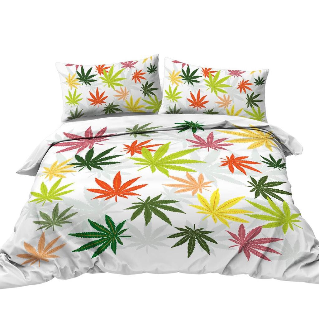 Bohemian Green Bedding Three-Piece Quilt Cover