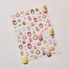 1PCS 5D Embossed Nail Sticker Cute Gray Cake Teddy Bear Bow Cartoon Nail Art Stickers Self Adhesive Nails Decorations Decals DlY
