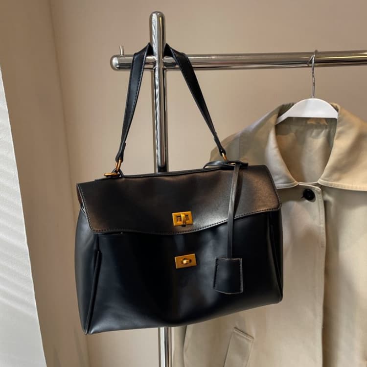 

2025 новая ретро текстура портативная сумка-тоут портфель 30*12*21cm чёрный