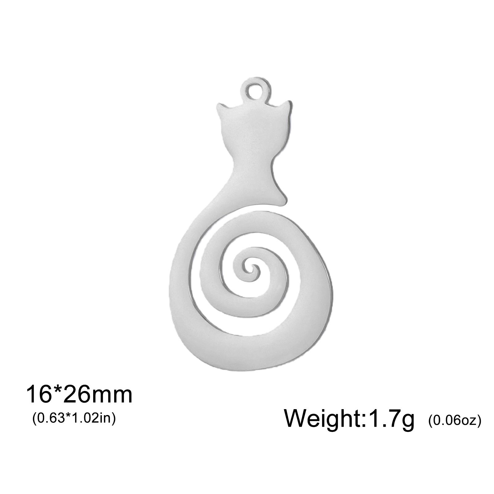 

Teamer 5pcs Hollow Spiral Symbol Cat Charms Stainless Steel Vintage Gothic Animal Pendant For Necklace Earring Jewelry Wholesale