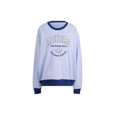 Originals Vrct Buchstabenlogo Besticktes Locker Geschnittenes Rundhals Langarm Sweatshirt Damen Sweatshirt Blau IT4271