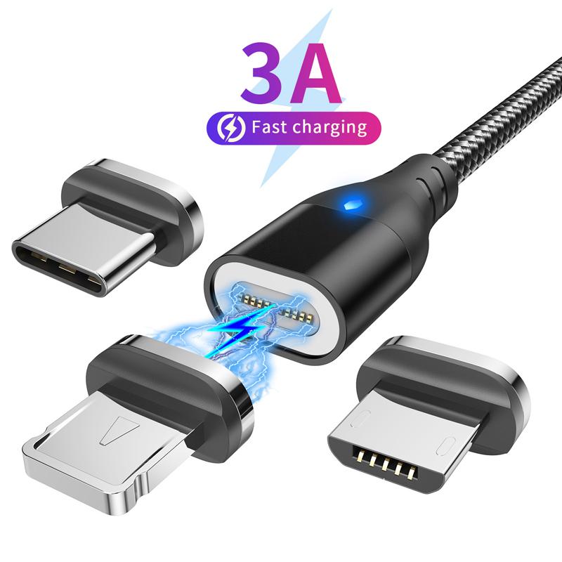 Magnetic Fast Charging Micro USB Type C Cable For Samsung Realme Oneplus Huawei Mobile Phone Magnet Wire Data Cord