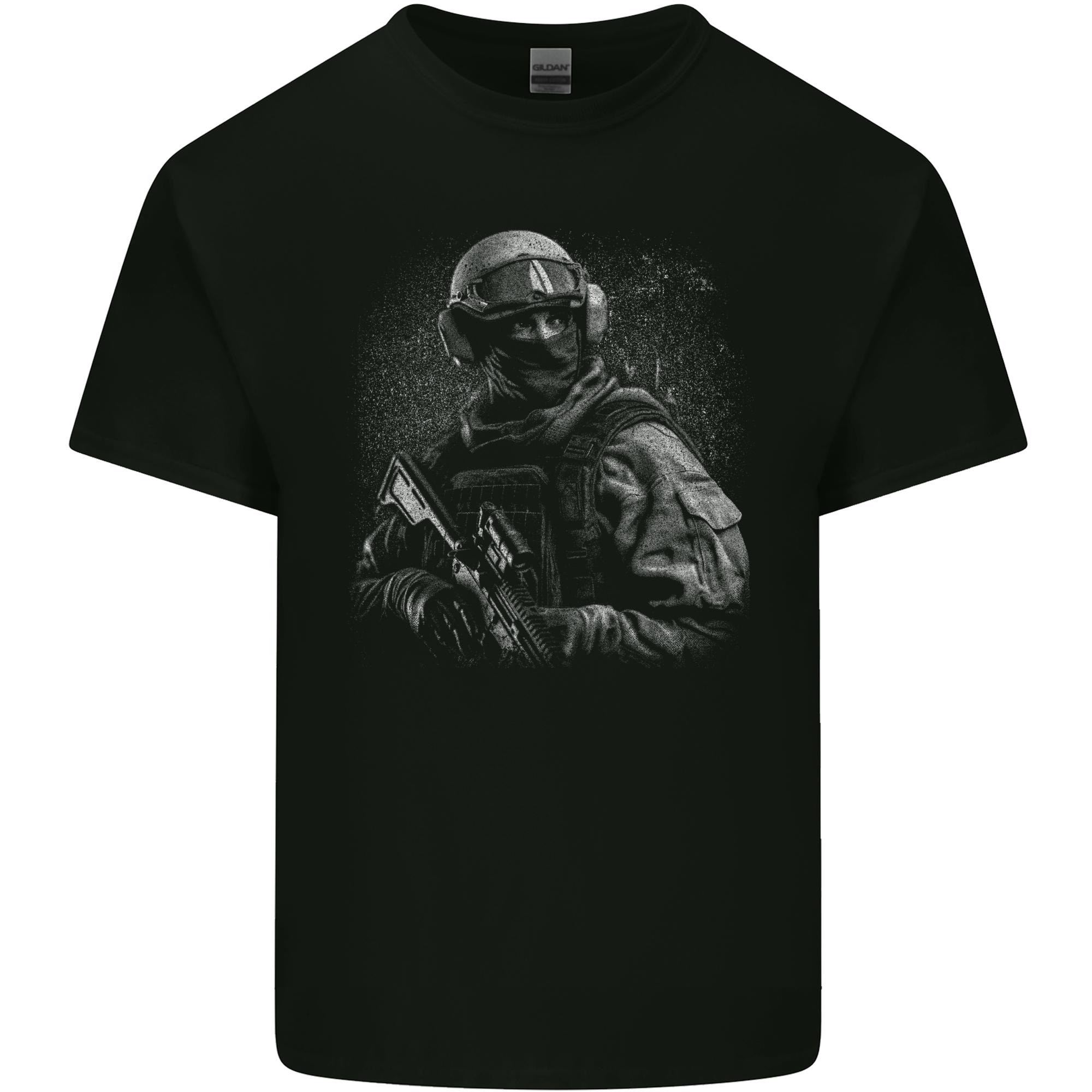 Soldier Special Forces Army Paras Marines Combat Unisexs Light Cotton TShirt S