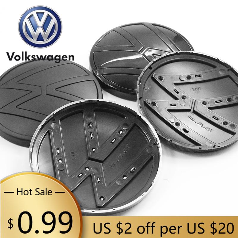 For VW Volkswagen Jetta MK5 Golf 1Pcs 139mm 110mm VW Car Logo Emblem Hood Front And Rear Tail Mark Rear Badge Stickers For Volks