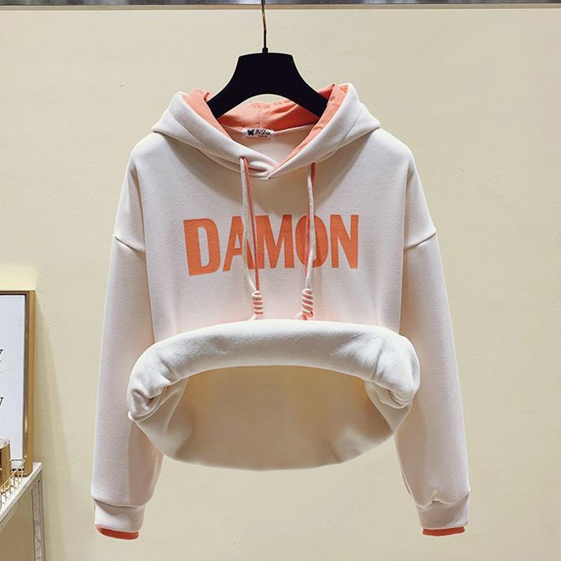 Plysj Tykk Hettevest Casual Sportbukser Moteriktig Student Sportssett Vinter Treningsdress Antrekk