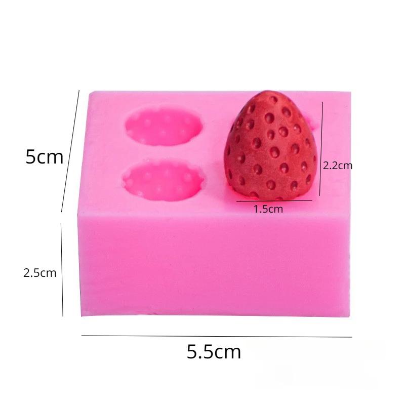 3D Erdbeerkerze Silikonform Handgemachte Aromatherapie Kerzenwachsform Fondant Schokoladenharz Formen Heim Handwerk Dekor