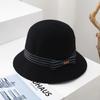 Face Small Bucket Hat Women Spring Autumn Winter Knitted Bow Elegant British Top Hat Versatile Fashion Sunshade Basin Hat