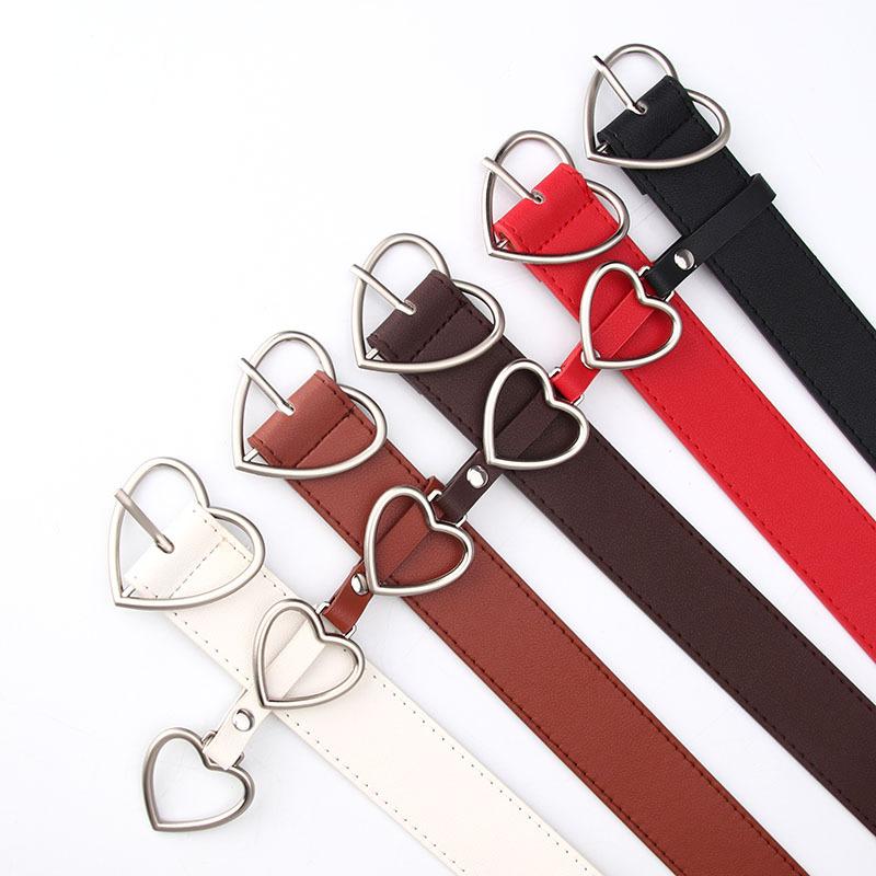 New Love Pin Buckle Belt Simple and Fashionable Versatile Women's Heart-shaped Hanging Decorative Women's Belt