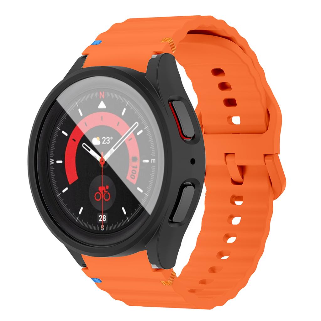 Soft Silicone Strap+PC Case for Samsung Galaxy Watch 7 6 5 4 40 44mm PC Screen Protector Cover Sport Band for Samsung  Watch 7