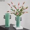 Emerald Green Delicate Glass Vase Hydroponics Plant Pots Table Decoration Flower Arrangement Floral Vases Room Aesthetic Decor
