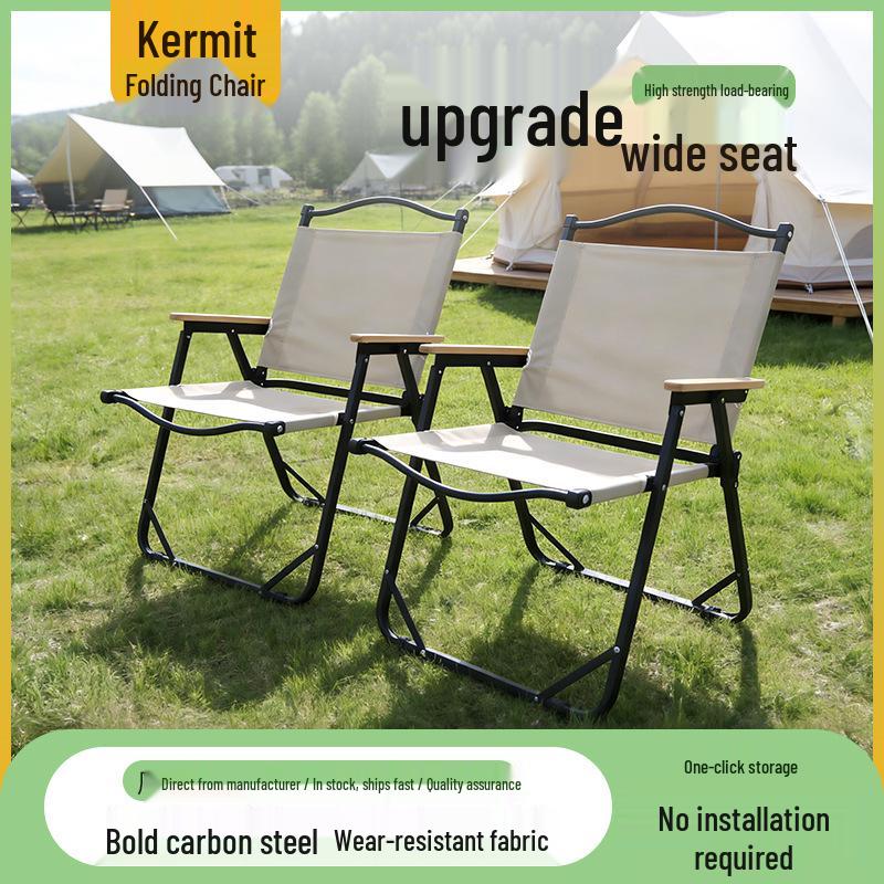 Reclining Outdoor Folding Chair with Backrest for Camping, Barbecue, Fishing, and Balcony Use.