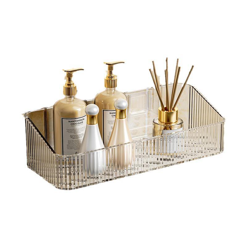 Punch-Free Wall-Mounted Bathroom Rack: Rust-Proof, Moisture-Resistant Storage for Toiletries