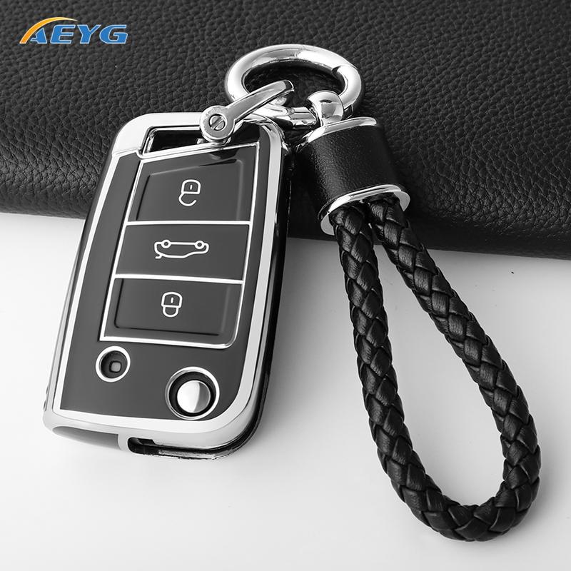 rldf3 For VW Volkswagen Golf 7 MK7 Tiguan MK2 For SEAT Ateca Leon FR 2 Ibiza For Skoda Octavia Car Key Case Cover Interior Accessories