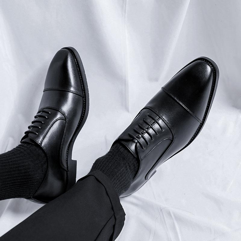 FashionGenuine Leather Shoes for Men Oxfords Lace Up Male Wedding Party Office Work Shoes Elegant Designer Brand Dress Shoes for Men