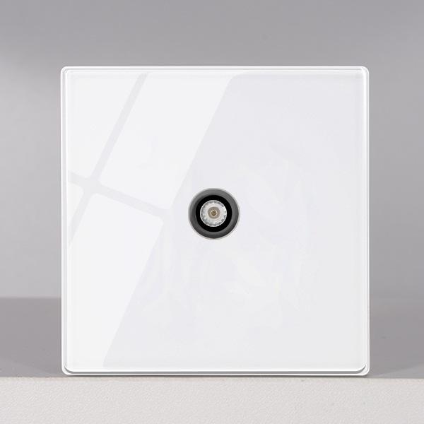 86 Type Creative White Glass Bedside Wall Switch with Indicator Light