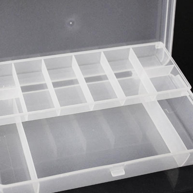 PortableTool Storage Box Organizer for Case Plastic Tray Compartments Fishing Lure Tackle Box Two-Sided Storage Cases Wh