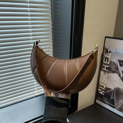 Light Luxury Portable Crescent Bag Women's Bag Autumn New Splicing Shoulder Bag Commuter Armpit Bag
