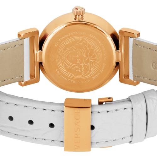 Versace VANITY Watch, White Dial, Quartz Movement, Water Resistant, Sapphire Crystal, 35mm, Women's, P5Q80D001S001