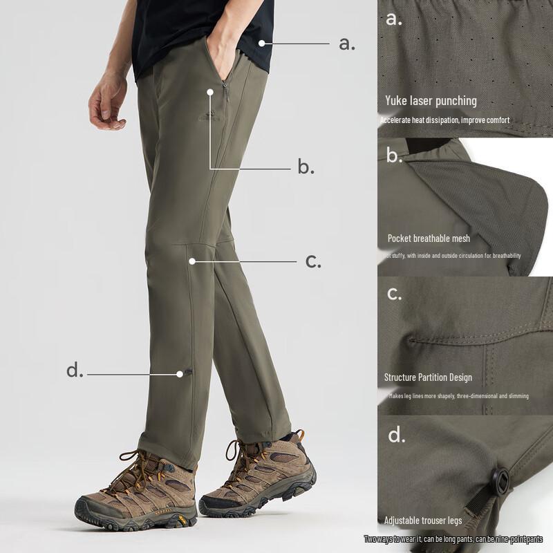 Men's Tuoluozhe Gecko Quick-Dry Straight-Leg Outdoor Pants