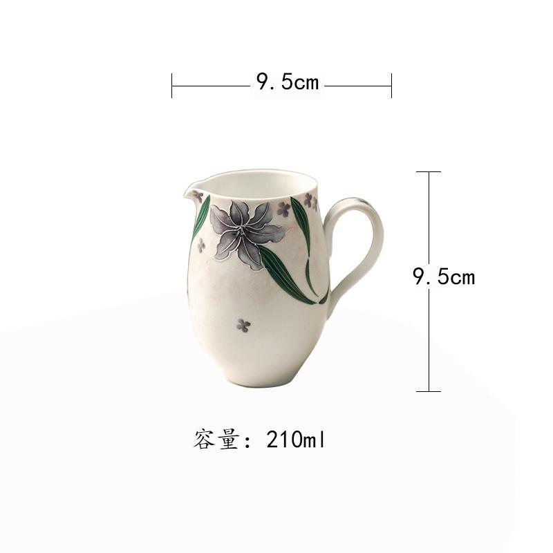 

210ml Hand-painted Dragonfly Lily Tea Pitcher Divide Tea Cha Hai Dispenser Justice Cup Fair Mug Chinese Tea Set Accessories Gift As Your Choose