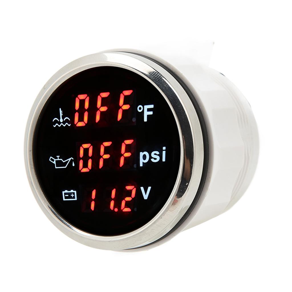 52mm 3 In 1 Digital Water Temperature Gauge DC 9 To 32V Accurate for RV Yacht Boat Ship Car Motorcyc