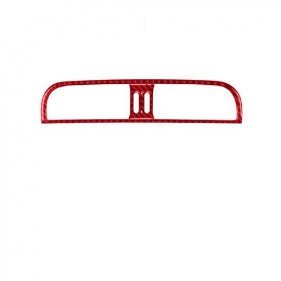 2pcs Red Carbon Fiber Car Center AC Vent Panel Sticker For Fiat 500 12 13 14 15