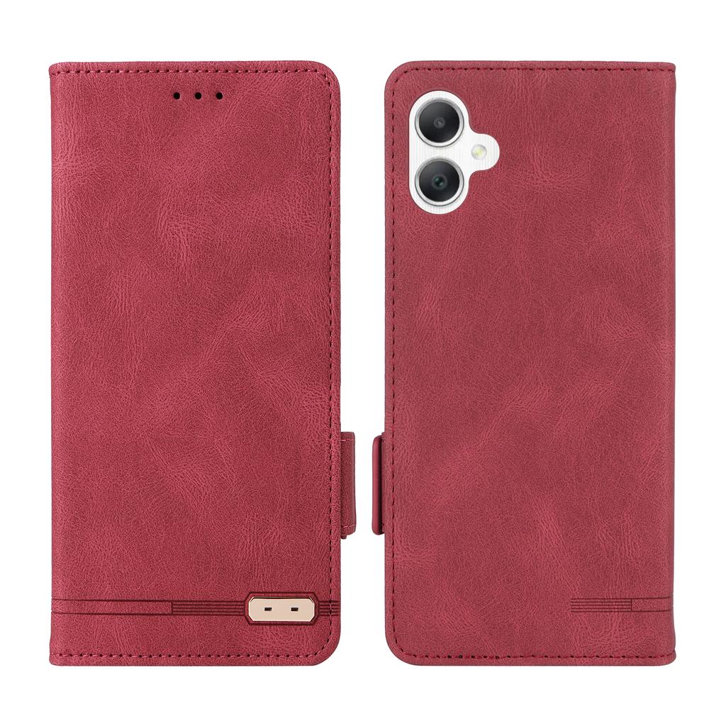 For Samsung Galaxy A06 5G Case Leather Wallet Flip Phone Cover with Hardware Decor