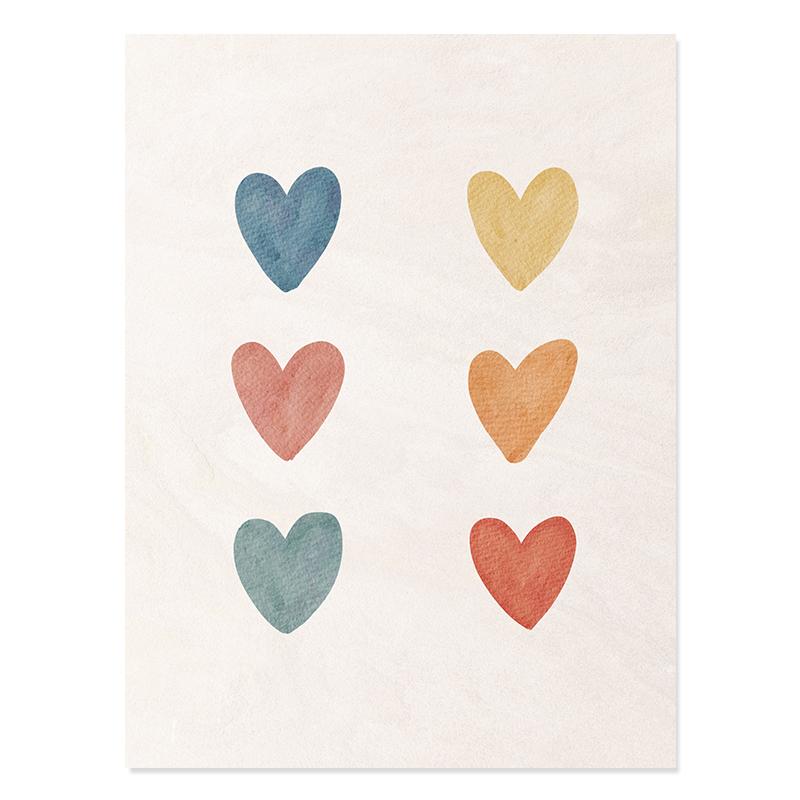 

Бохо Акварель Милые Радужные Сердца Солнечный Детская Комната Плакаты Печать Холст Картина Настенные Картины Детская Комната Домашний Декор 21X30cm No Frame