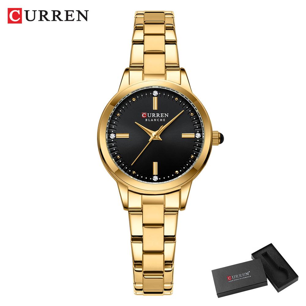 CURREN Women's Watches Elegant Fashion Original Quartz Watch for Laides Waterproof Stainless Steel Simple Luxury Daily Wear