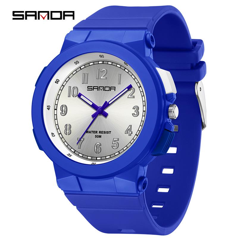 Sanda Trendy Luminous Waterproof Quartz Watch for Teens - Simple, Versatile Pointer Style.