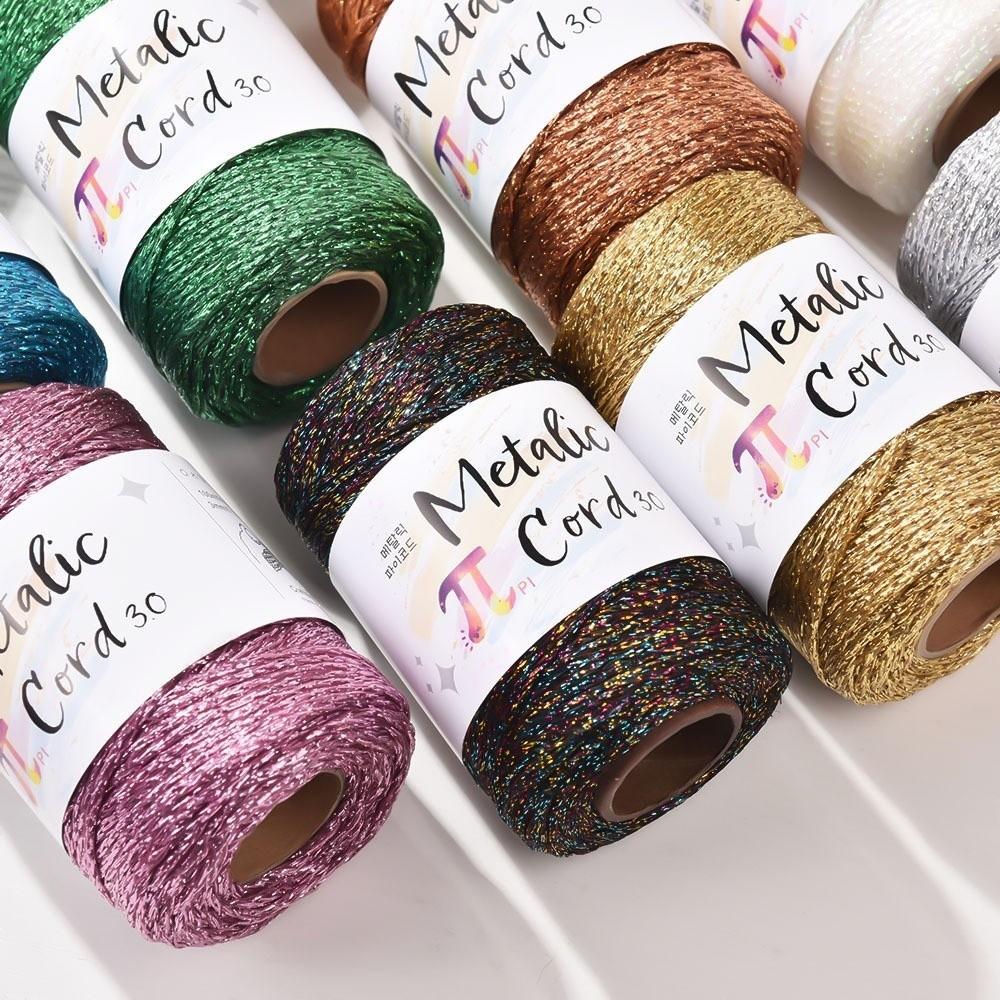 150g/ball Gold Wire Hollow Core Rope 3 Strands 3mm 100m Glitter Gold Cord Thread Handmade Knitting Crochet Yarn Handmade Crochet