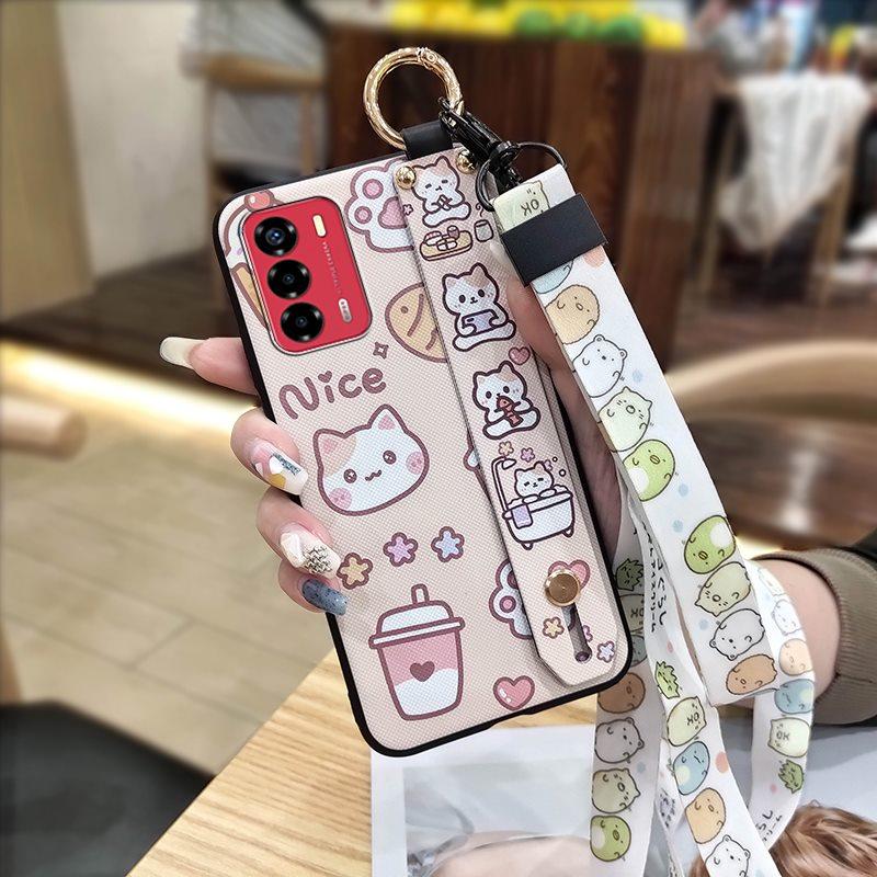 Durable Ring Phone Case For ZTE Blade V40 Vita/A72 Anti-dust Fashion Design Anti-knock Phone Holder Waterproof Wristband