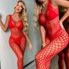 Bodystocking Transparent Sexy Dessous Sexiest Bodysuit Erotische Kostüme Einteiler Damenunterwäsche Rot Offener Schritt Porn Bodysuits