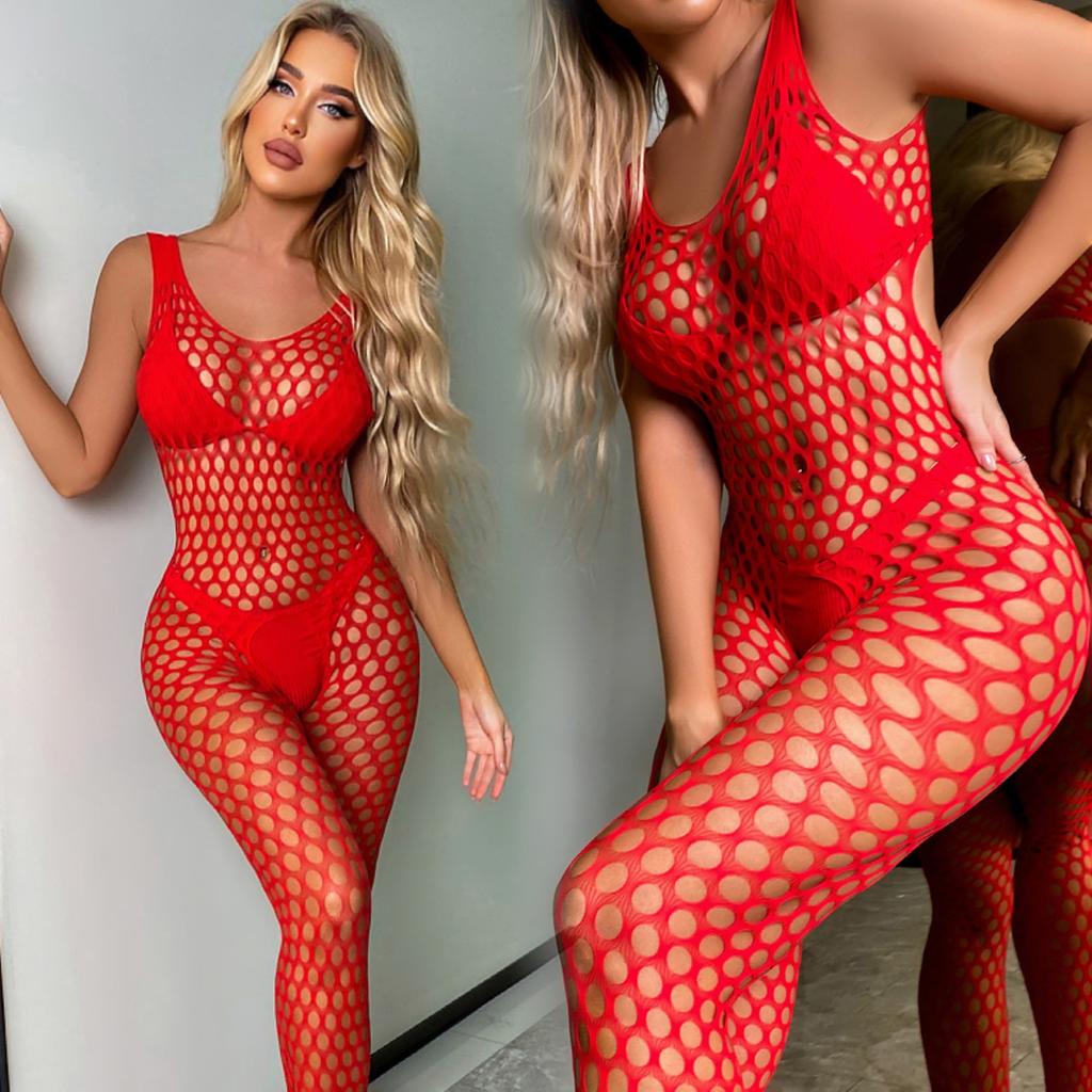 Bodystocking Transparent Sexy Dessous Sexiest Bodysuit Erotische Kostüme Einteiler Damenunterwäsche Rot Offener Schritt Porn Bodysuits
