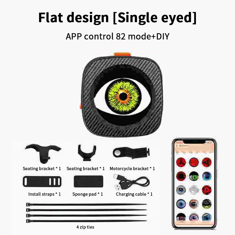 

Devil S Eye Lamp Motorcycle Electric Bicycle Rear Light Rear Mirror Modification Eye Eagle Eye Led Dynamic Atmosphere App Contro