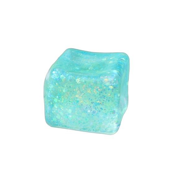Ice Cube Squeeze Toy with Glitter Slow-Rising Water Cube TPR Fidget Toy for Stress Relief Portable Decompression Gadget for Kids Adults