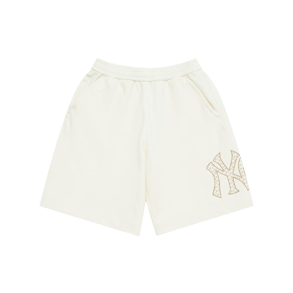 New MLB MONOGRAM Collection New York Yankees SS25 Casual Shorts Unisex Cream White 3ASPM0253-50CRS