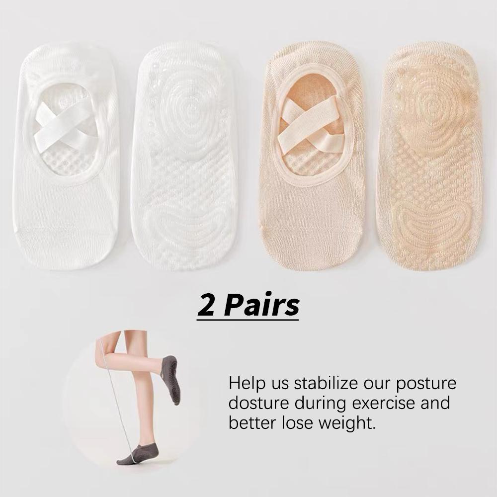 Professional Women Yoga Sock Silicone Anti-slip Ballet Pilates Socks Women Backless Breathable Bandage Yoga Sport Sock