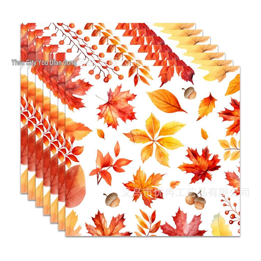 Maple Leaf Pumpkin Thanksgiving Disposable Party Set - Plates, Tablecloth, Napkins