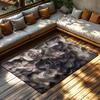 Abstract Flow Pattern Area Rug, Neutral Tone Carpet for Living Room, Soft Non-Slip Sofa Mat with Bohemian Home Decor