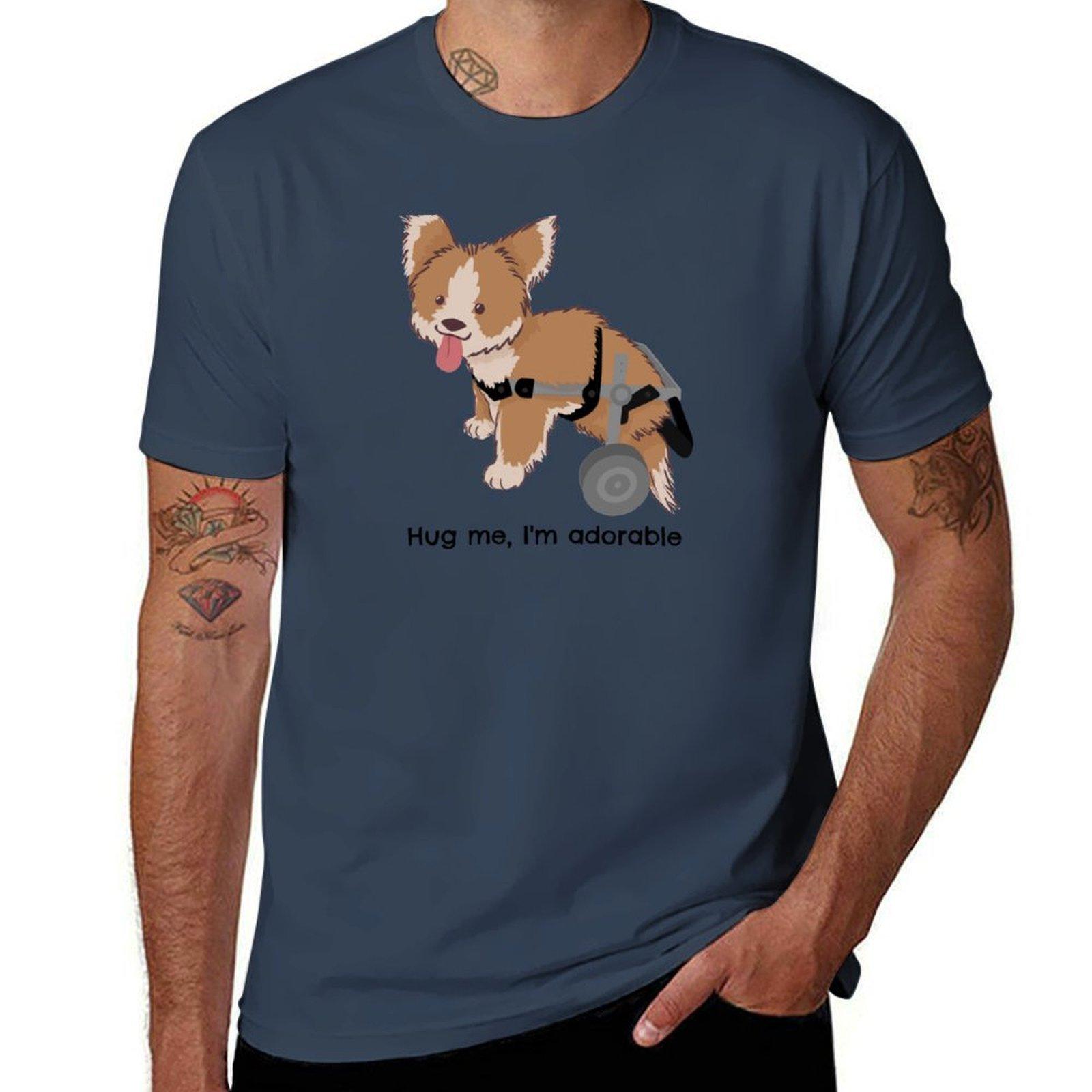 Hug Me Im Adorable Cute Wheelchair Dog Tshirt Lightweight Gym Training Tshirt S