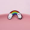 White Charming Rainbow Ghost Brooch Colorful Alloy Cartoon Badge For Fashion Individual
