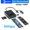 M.2 NVMe NGFF SSD Enclosure 10Gbps Type C USB 3.1 To SSD External Storage Box Adapter Support SD TF Card Reader Direct Insertion