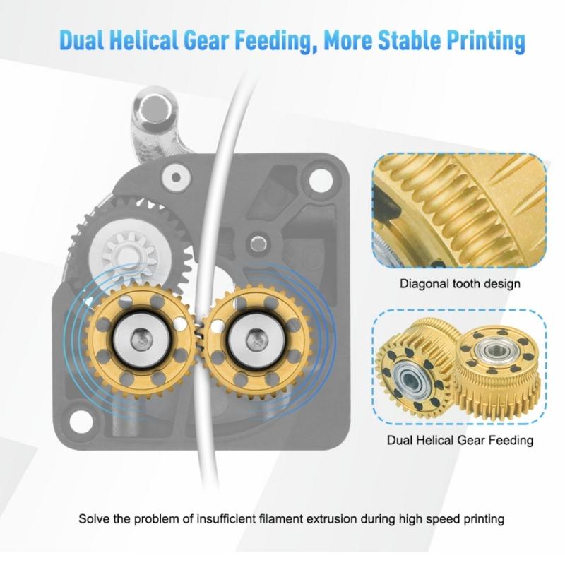 High Precisions 3D Printer Gear Set for K2 Plus Smooth Operation Metal Construction Reduces Printing Failures