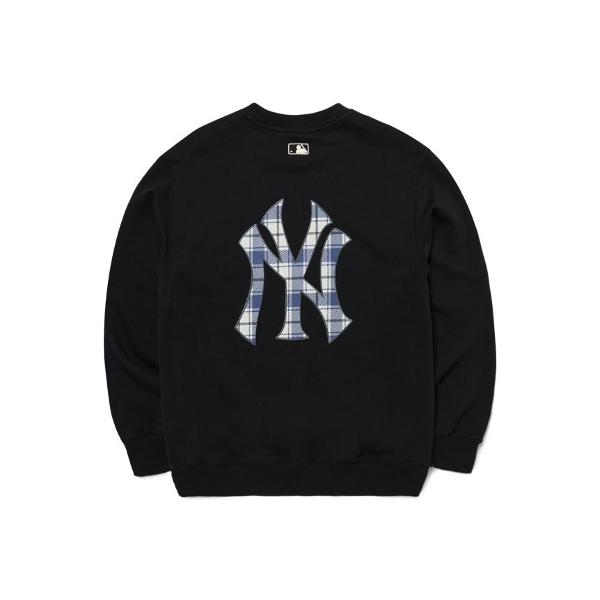 MLB New York Yankees Logo Loose Fit Crewneck Long Sleeve Sweatshirt Unisex Sweatshirt Black 3AMTC0121-50BKS