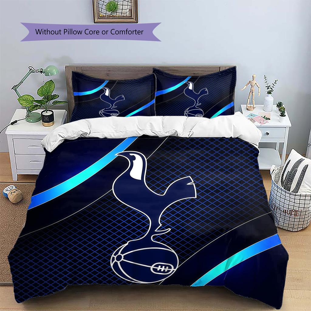 Tottenham Hotspur FC Pattern Bedding Home Decoration Birthday Gift (1 * Duvet Cover + 2 * Pillowcase, Without Core)